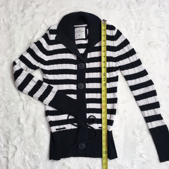 New H&M Chunky Knit Striped Button Down Sweater - Picture 8 of 8